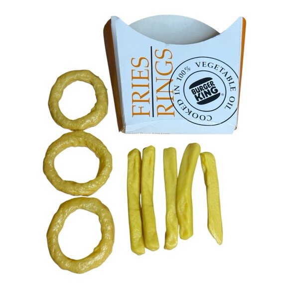 Vintage 1991 MTC Burger King Onion Rings Rubber Fries Realistic Play Food Lot - Picture 3 of 7